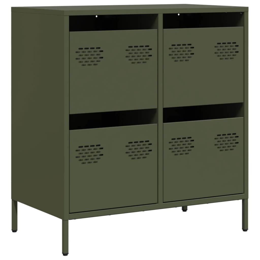 Buffet vert olive 68x39x73,5 cm acier laminé à froid - XIOS