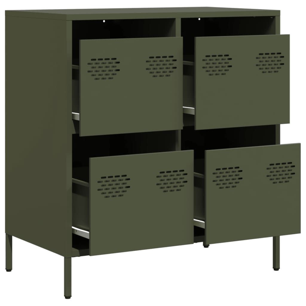 Buffet vert olive 68x39x73,5 cm acier laminé à froid - XIOS