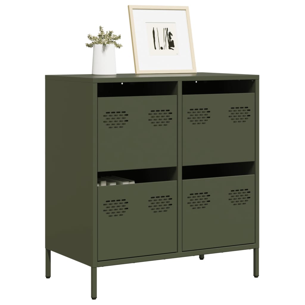 Buffet vert olive 68x39x73,5 cm acier laminé à froid - XIOS