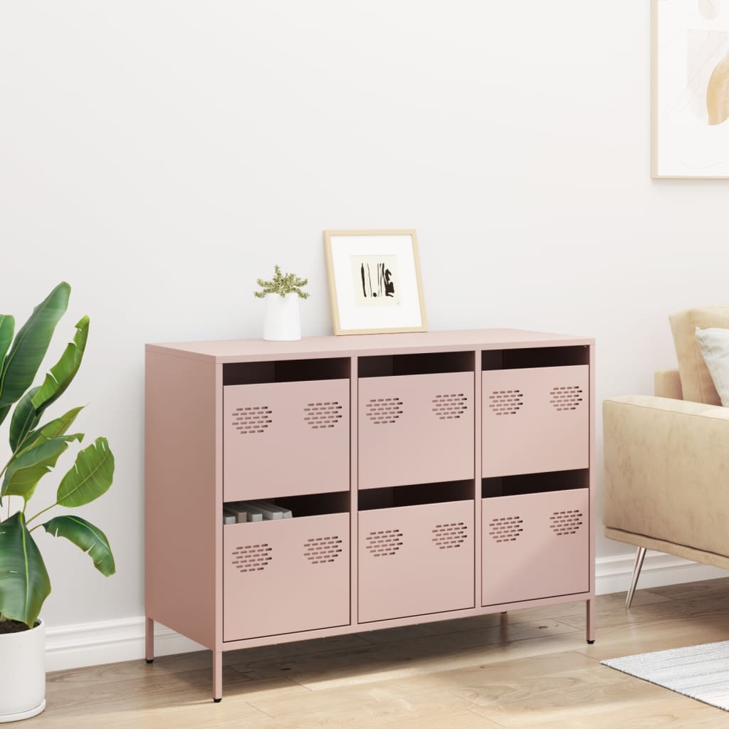 Buffet rose 101,5x39x73,5 cm acier laminé à froid - XIOS