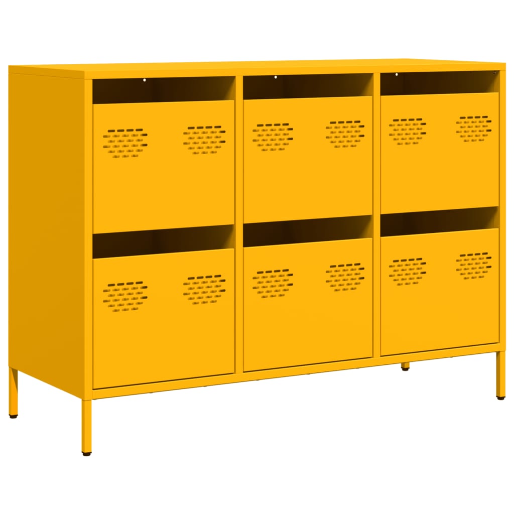 Buffet jaune moutarde 101,5x39x73,5 cm acier laminé à froid - XIOS