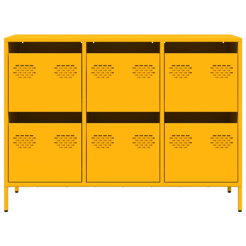 Buffet jaune moutarde 101,5x39x73,5 cm acier laminé à froid - XIOS