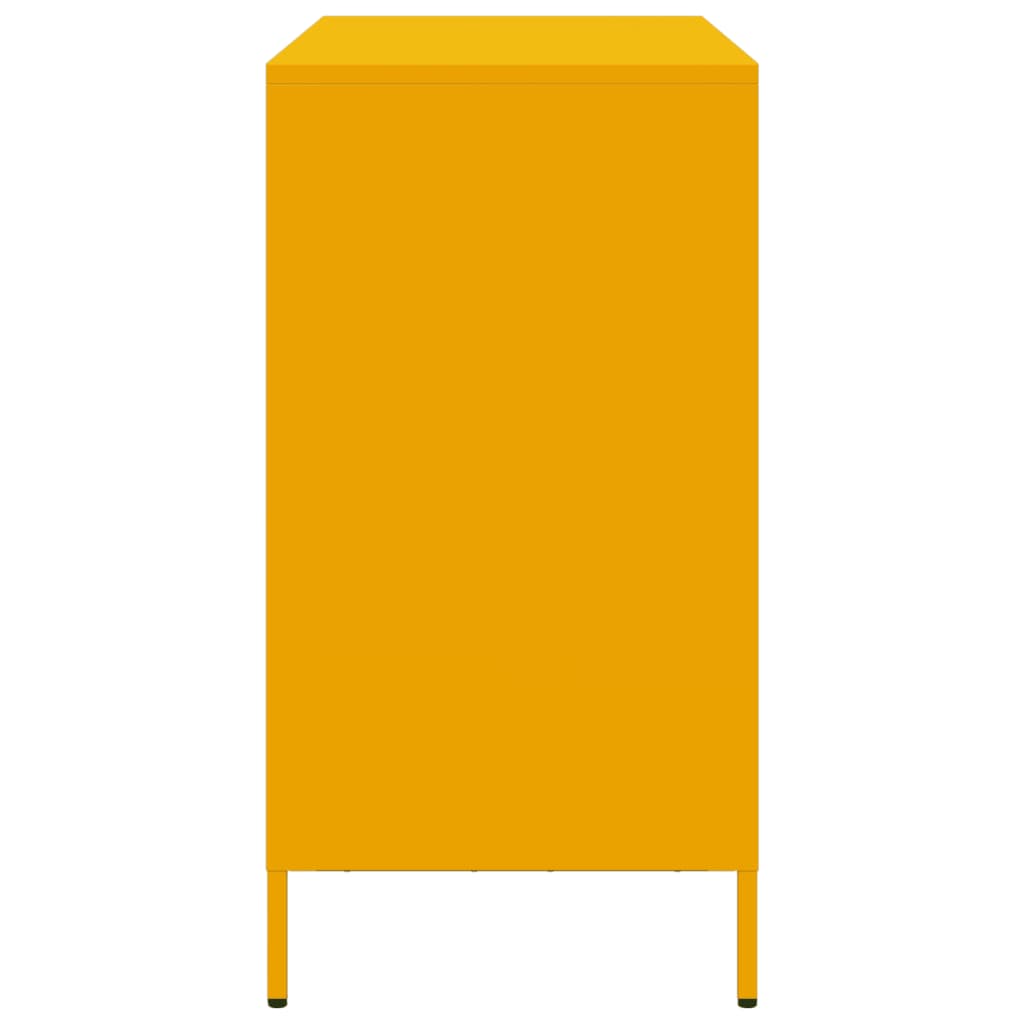Buffet jaune moutarde 101,5x39x73,5 cm acier laminé à froid