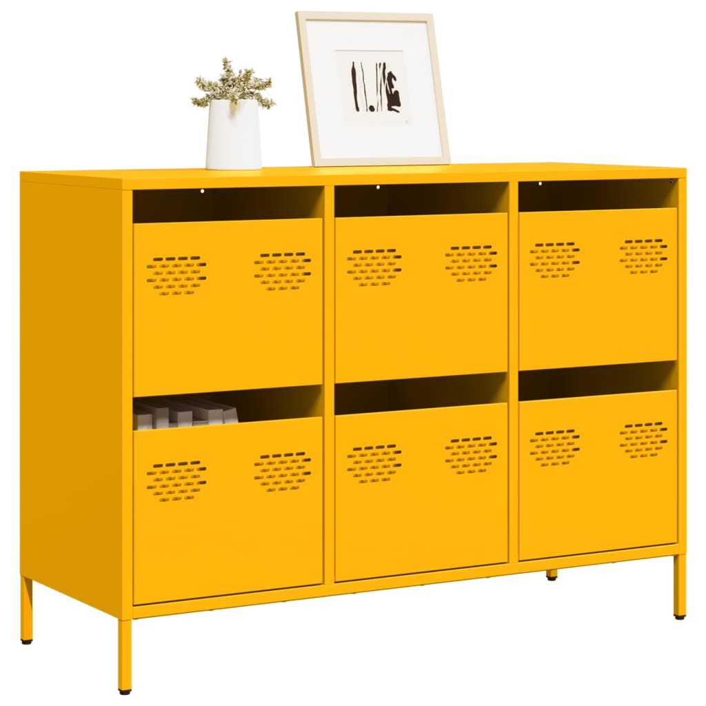 Buffet jaune moutarde 101,5x39x73,5 cm acier laminé à froid - XIOS