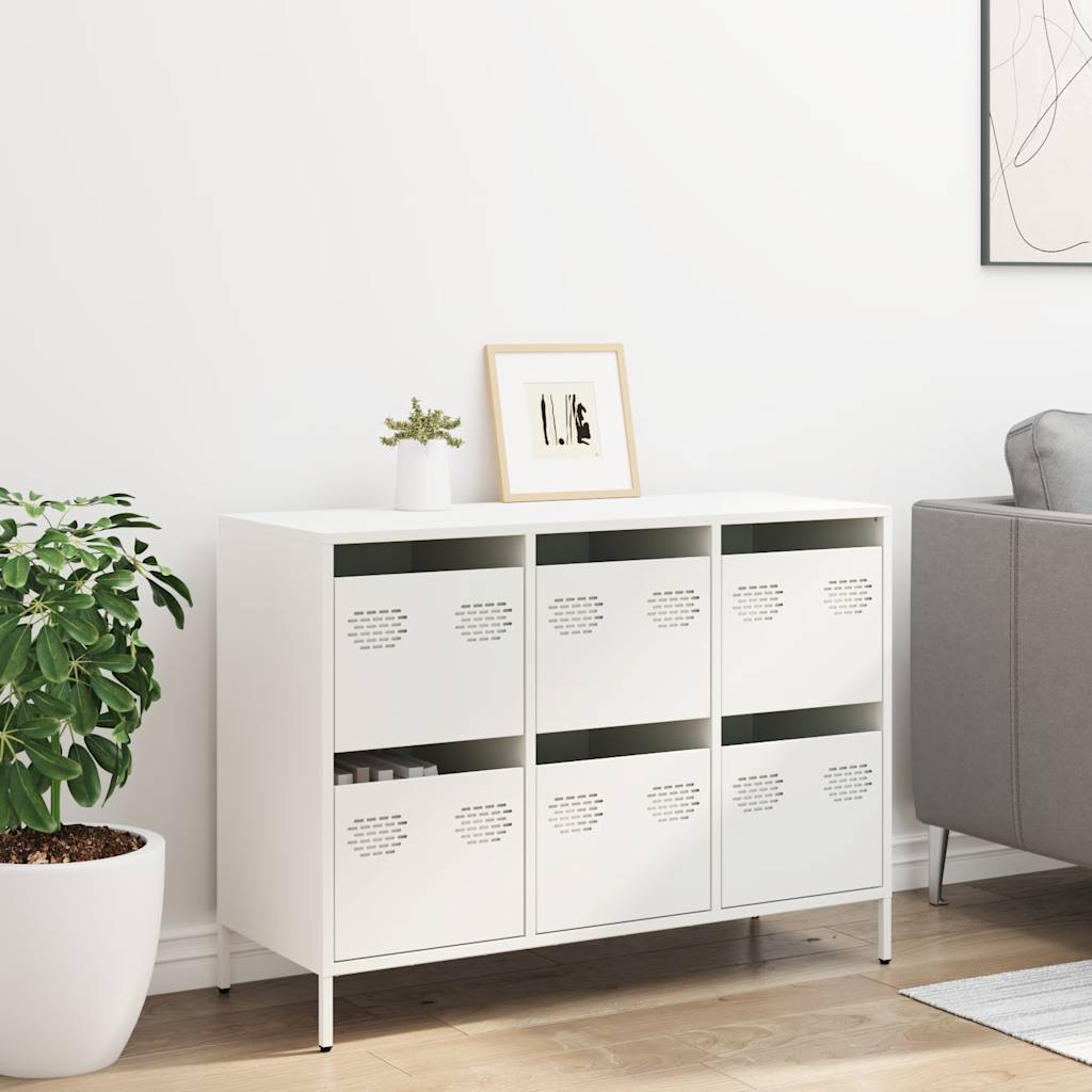 Buffet blanc 101,5x39x73,5 cm acier laminé à froid - XIOS