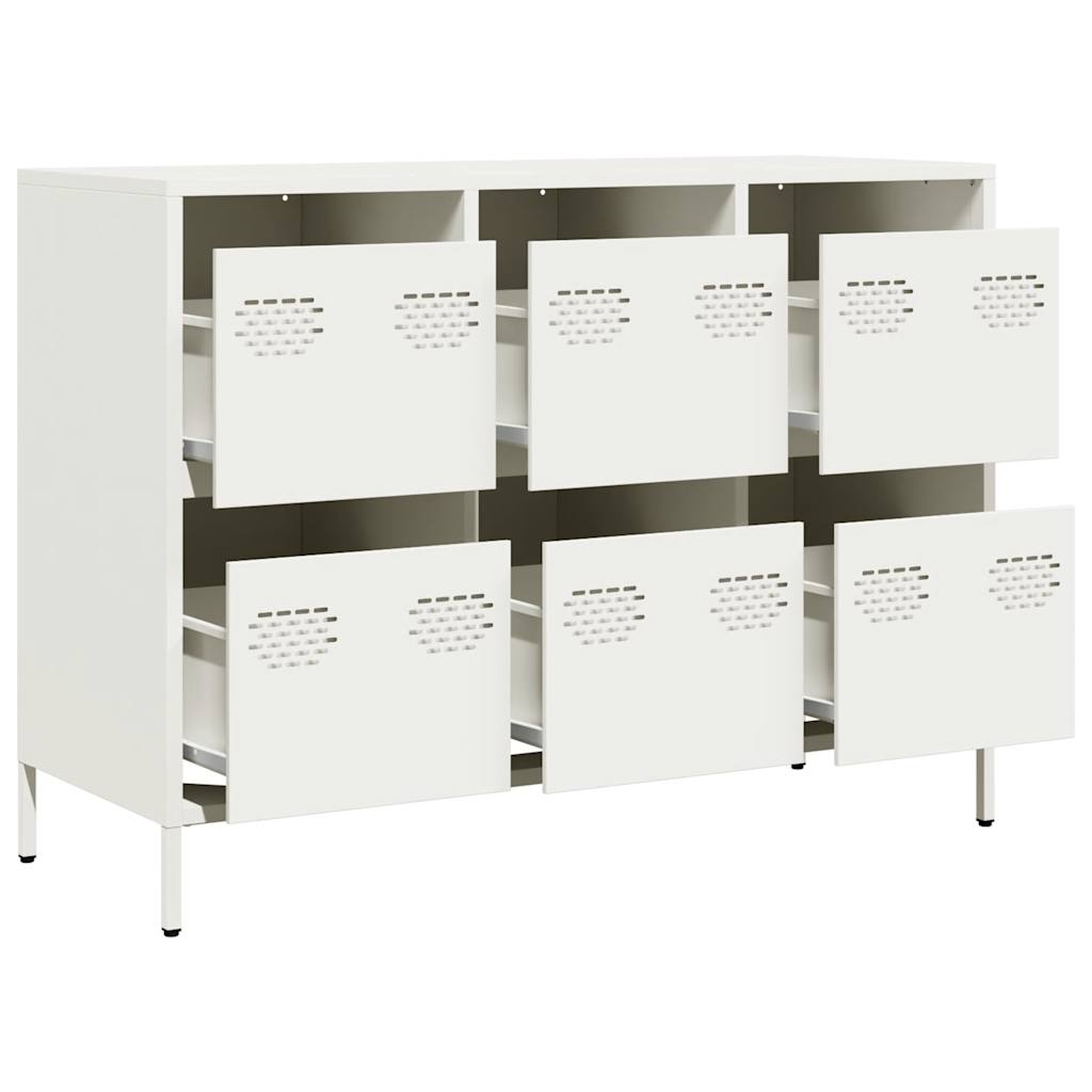 Buffet blanc 101,5x39x73,5 cm acier laminé à froid - XIOS