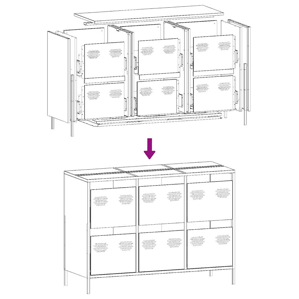 Buffet blanc 101,5x39x73,5 cm acier laminé à froid - XIOS