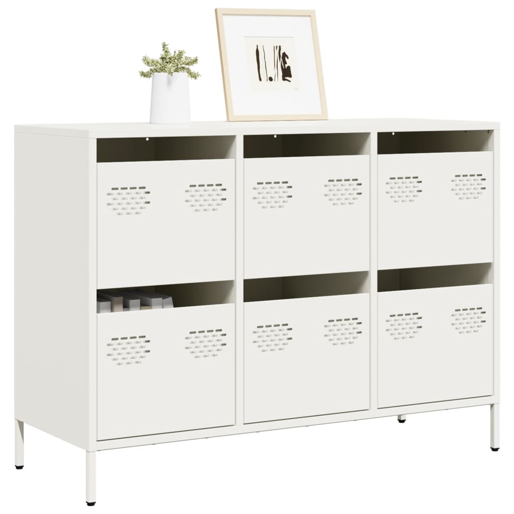Buffet blanc 101,5x39x73,5 cm acier laminé à froid - XIOS