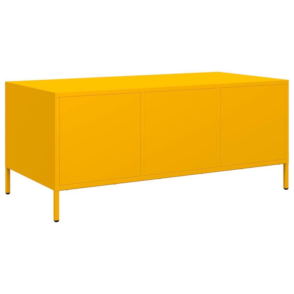 Table basse jaune moutarde 101,5x50x43,5cm acier laminé à froid - XIOS