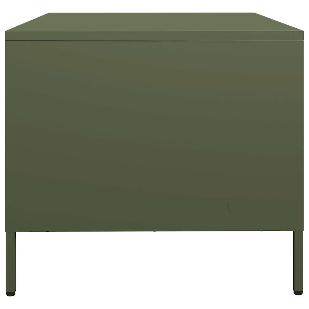 Table basse vert olive 101,5x50x43,5 cm acier laminé à froid - XIOS