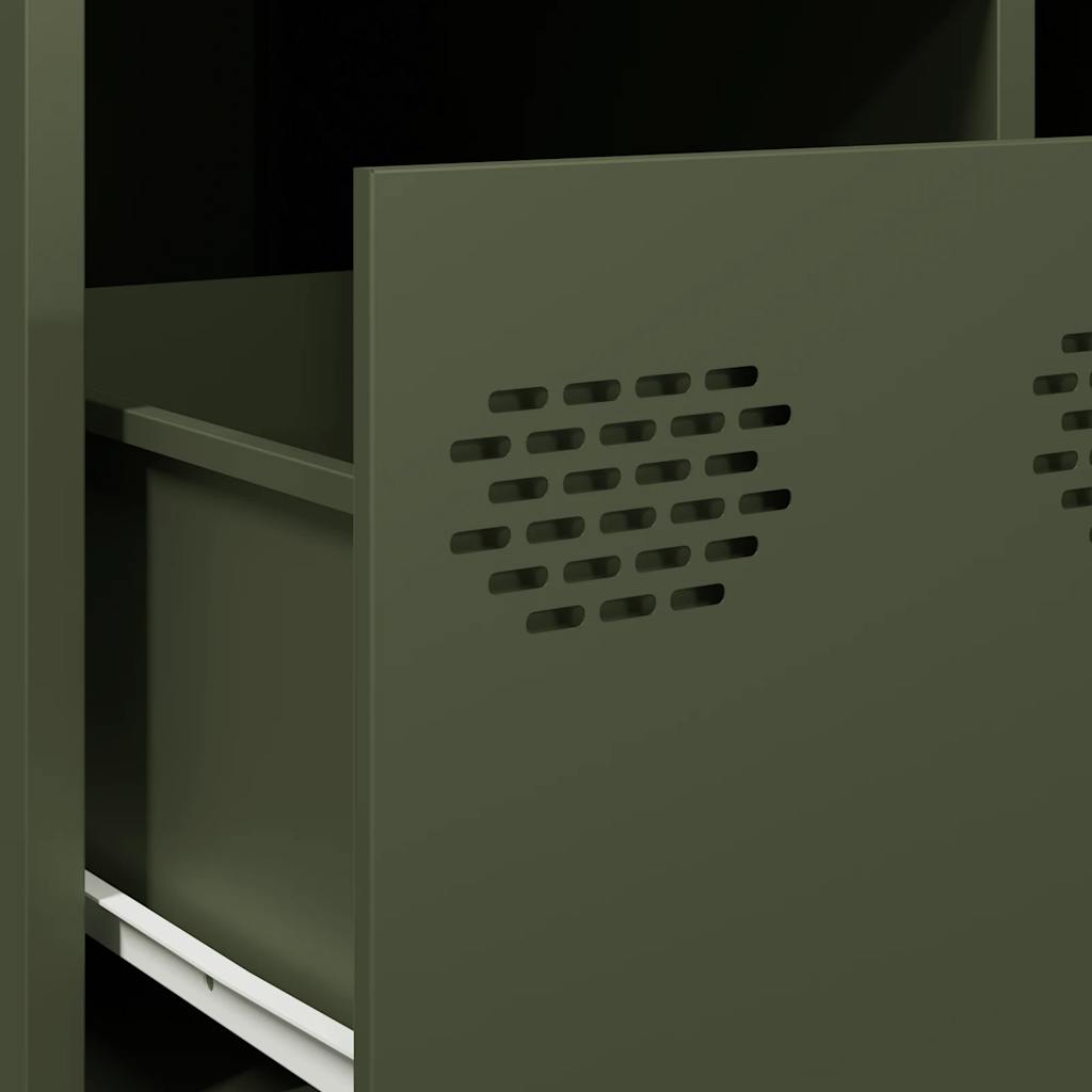 Table basse vert olive 101,5x50x43,5 cm acier laminé à froid - XIOS