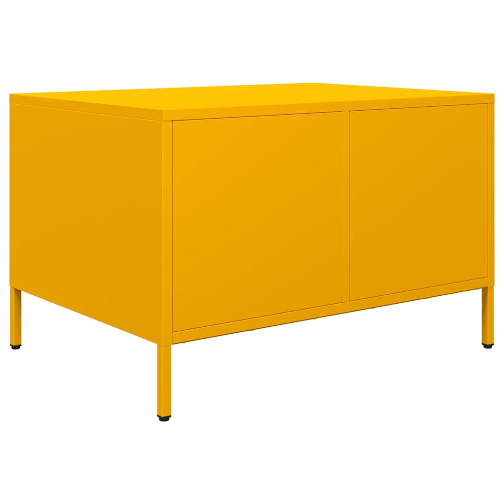 Table basse jaune moutarde 68,5x50x43,5 cm acier laminé à froid - XIOS
