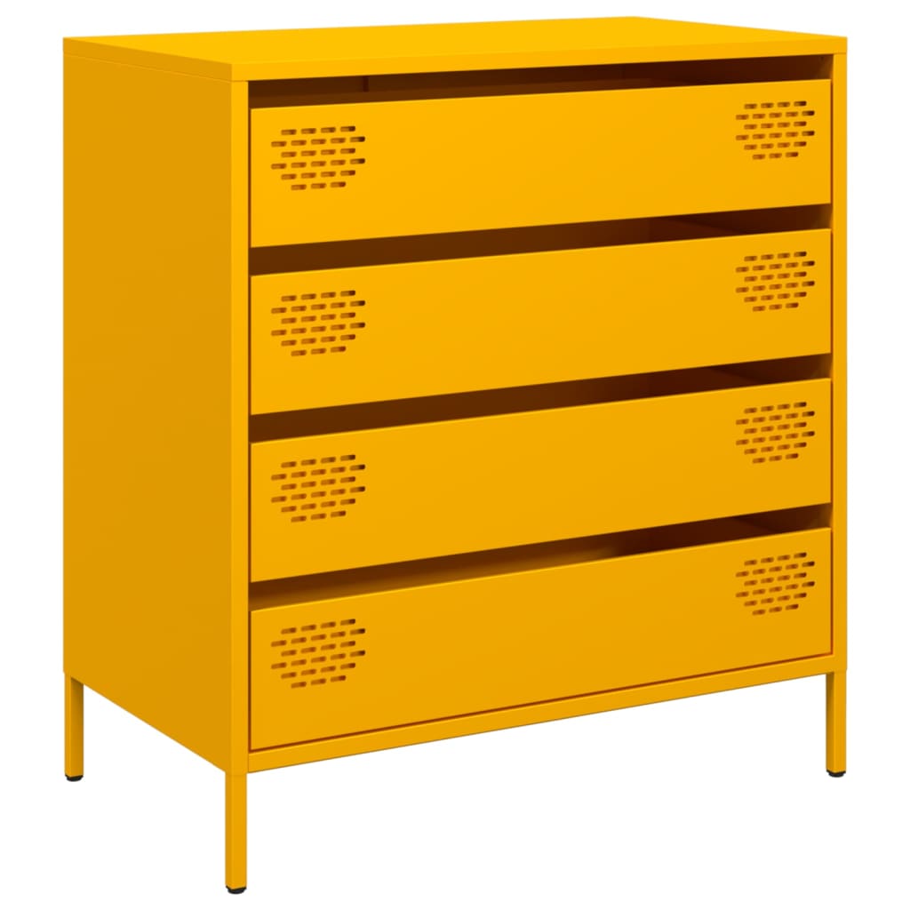Buffet jaune moutarde 68x39x73,5 cm acier laminé à froid - XIOS