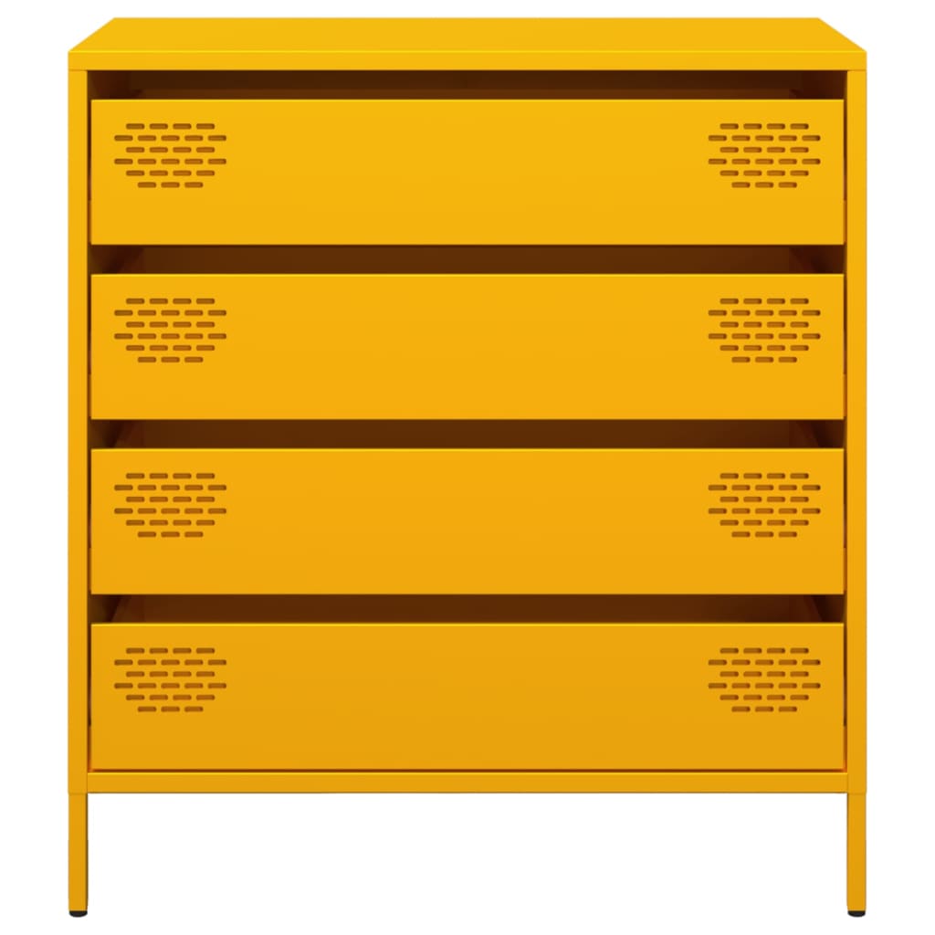 Buffet jaune moutarde 68x39x73,5 cm acier laminé à froid - XIOS