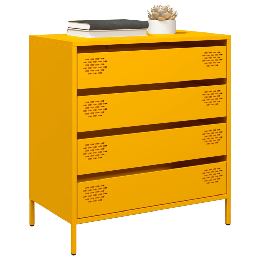 Buffet jaune moutarde 68x39x73,5 cm acier laminé à froid - XIOS