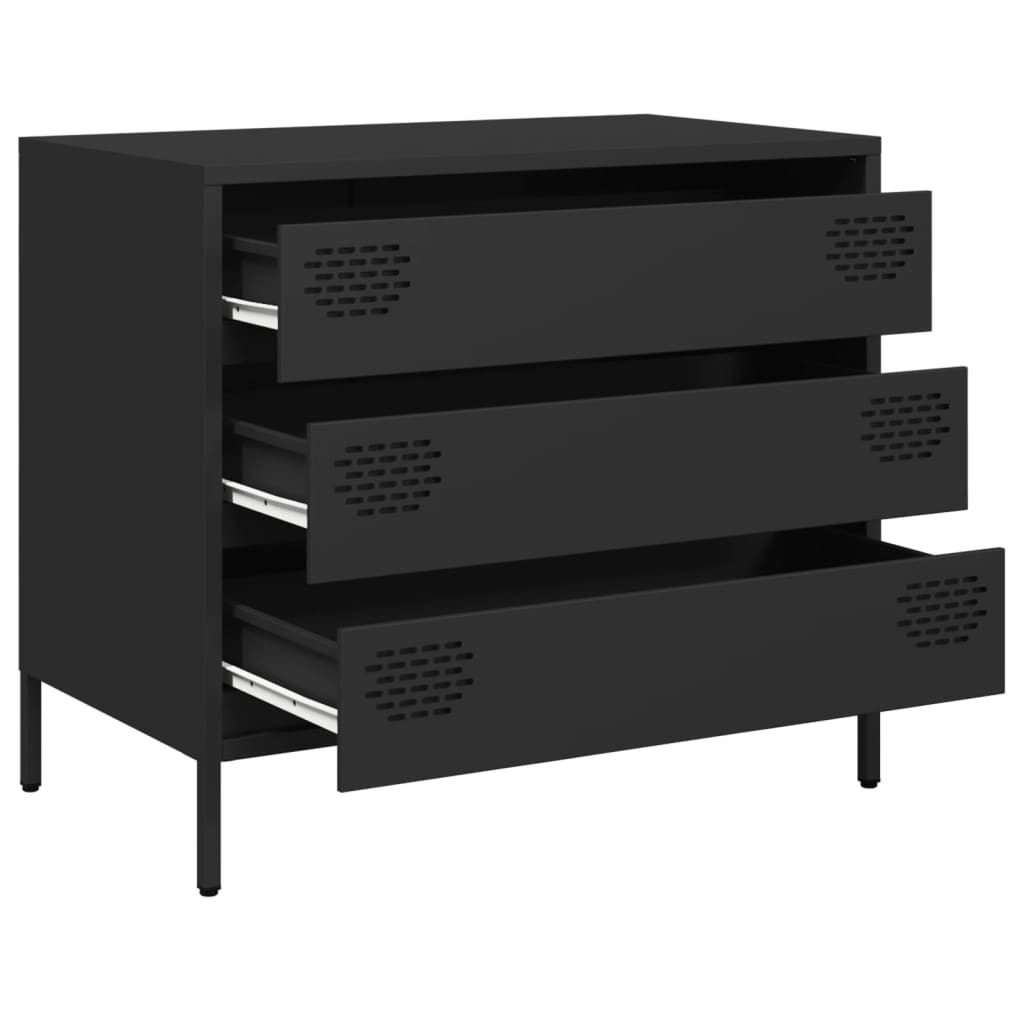 Buffet noir 68x39x58,5 cm acier laminé à froid - XIOS