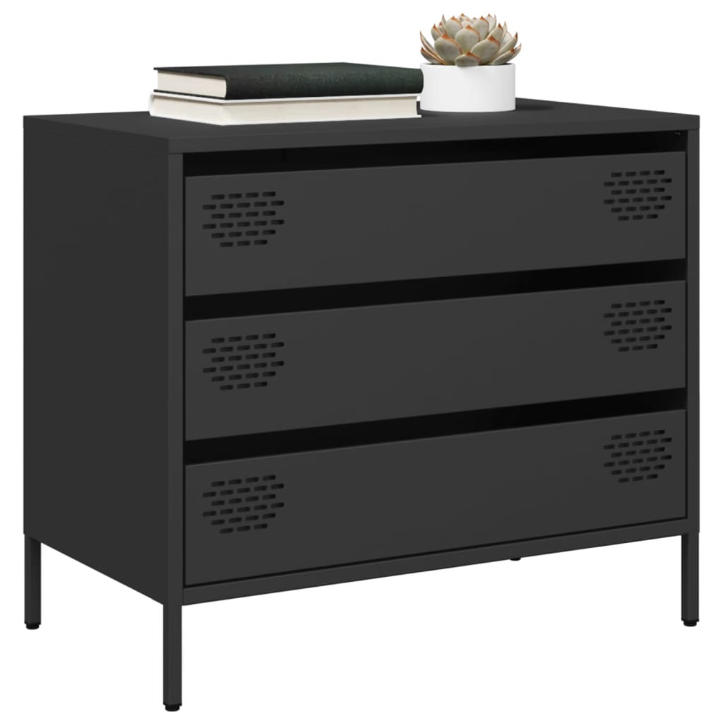 Buffet noir 68x39x58,5 cm acier laminé à froid - XIOS