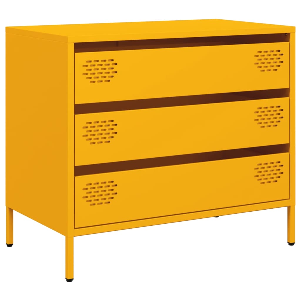 Buffet jaune moutarde 68x39x58,5 cm acier laminé à froid - XIOS
