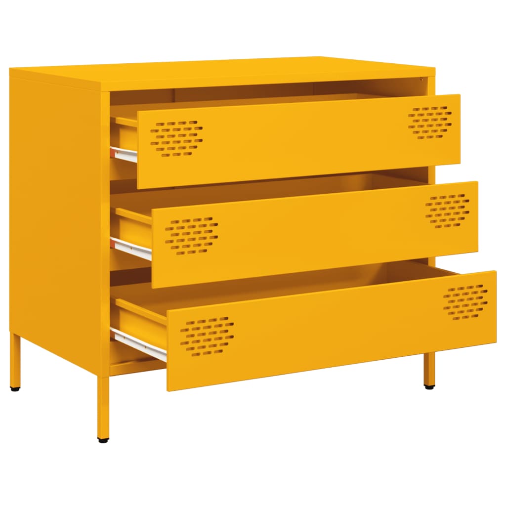 Buffet jaune moutarde 68x39x58,5 cm acier laminé à froid - XIOS