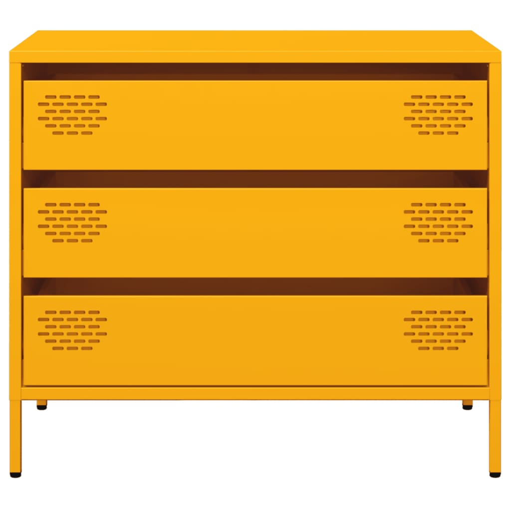 Buffet jaune moutarde 68x39x58,5 cm acier laminé à froid - XIOS