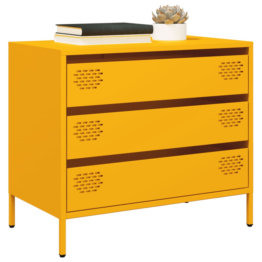 Buffet jaune moutarde 68x39x58,5 cm acier laminé à froid - XIOS