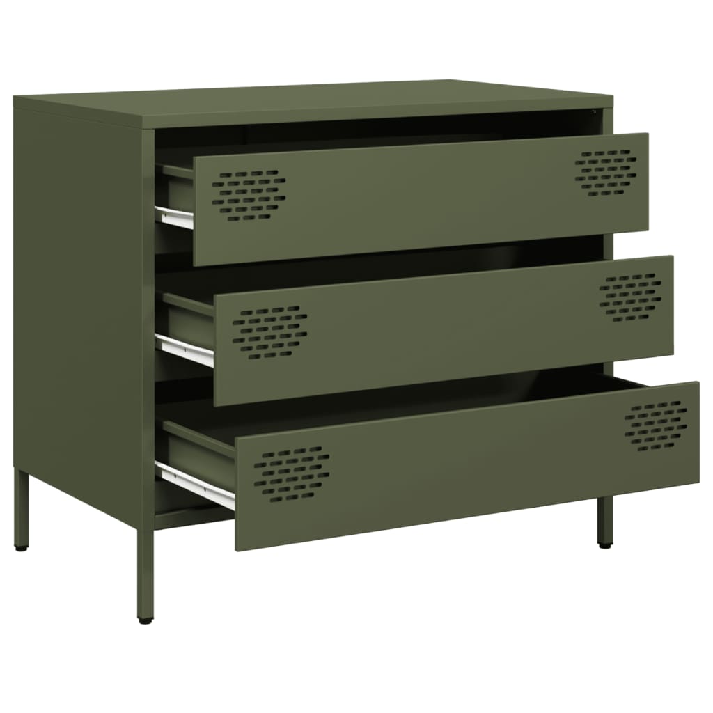 Buffet vert olive 68x39x58,5 cm acier laminé à froid - XIOS