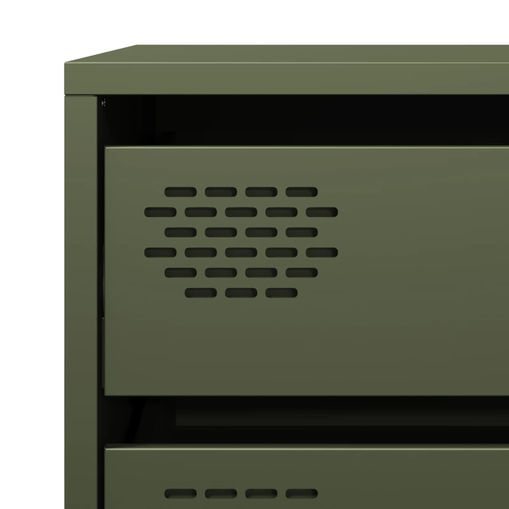 Buffet vert olive 68x39x58,5 cm acier laminé à froid - XIOS