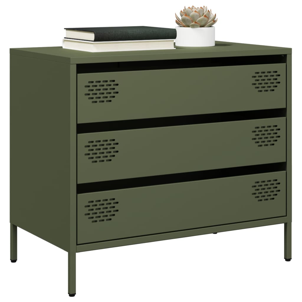 Buffet vert olive 68x39x58,5 cm acier laminé à froid - XIOS