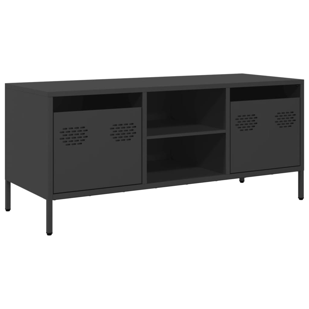 Meuble TV noir 101,5x39x43,5 cm acier laminé à froid - XIOS