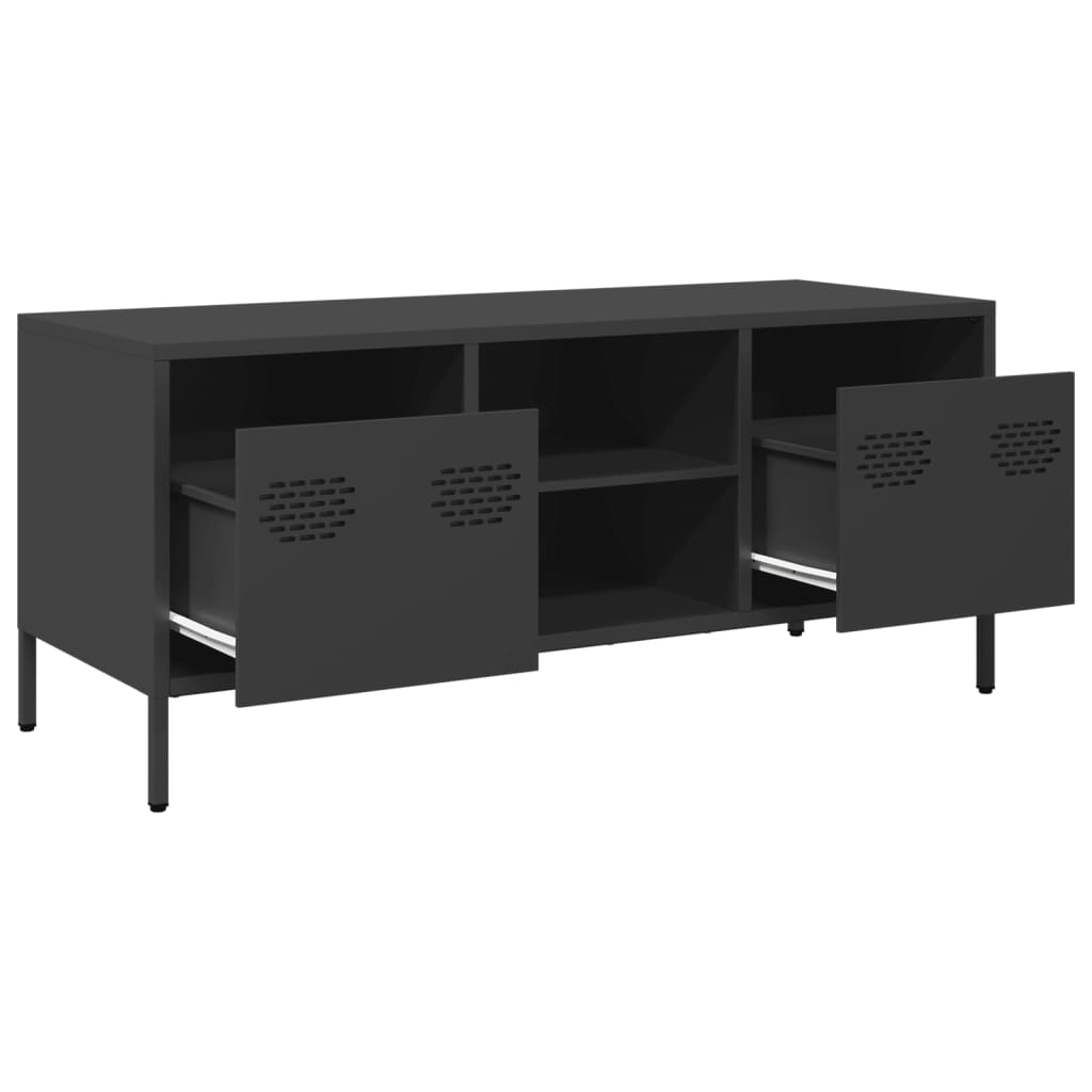 Meuble TV noir 101,5x39x43,5 cm acier laminé à froid - XIOS