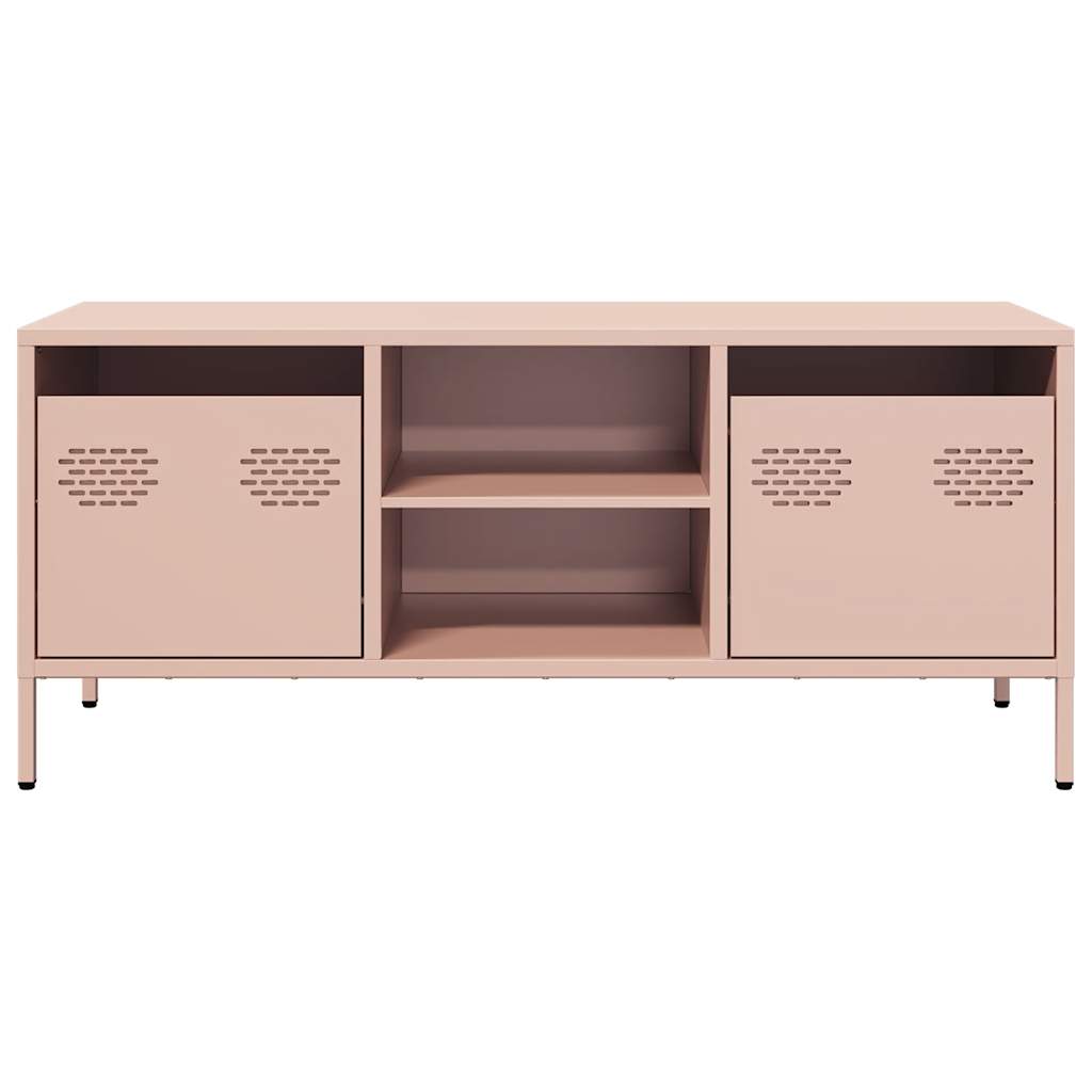 Meuble TV rose 101,5x39x43,5 cm acier laminé à froid - XIOS