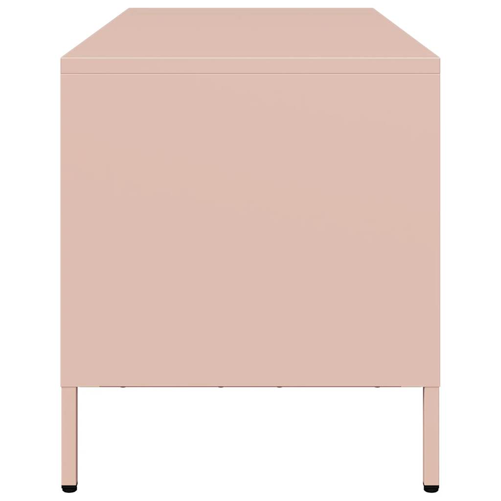 Meuble TV rose 101,5x39x43,5 cm acier laminé à froid - XIOS