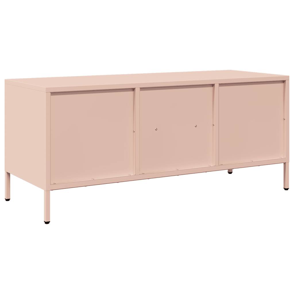 Meuble TV rose 101,5x39x43,5 cm acier laminé à froid - XIOS