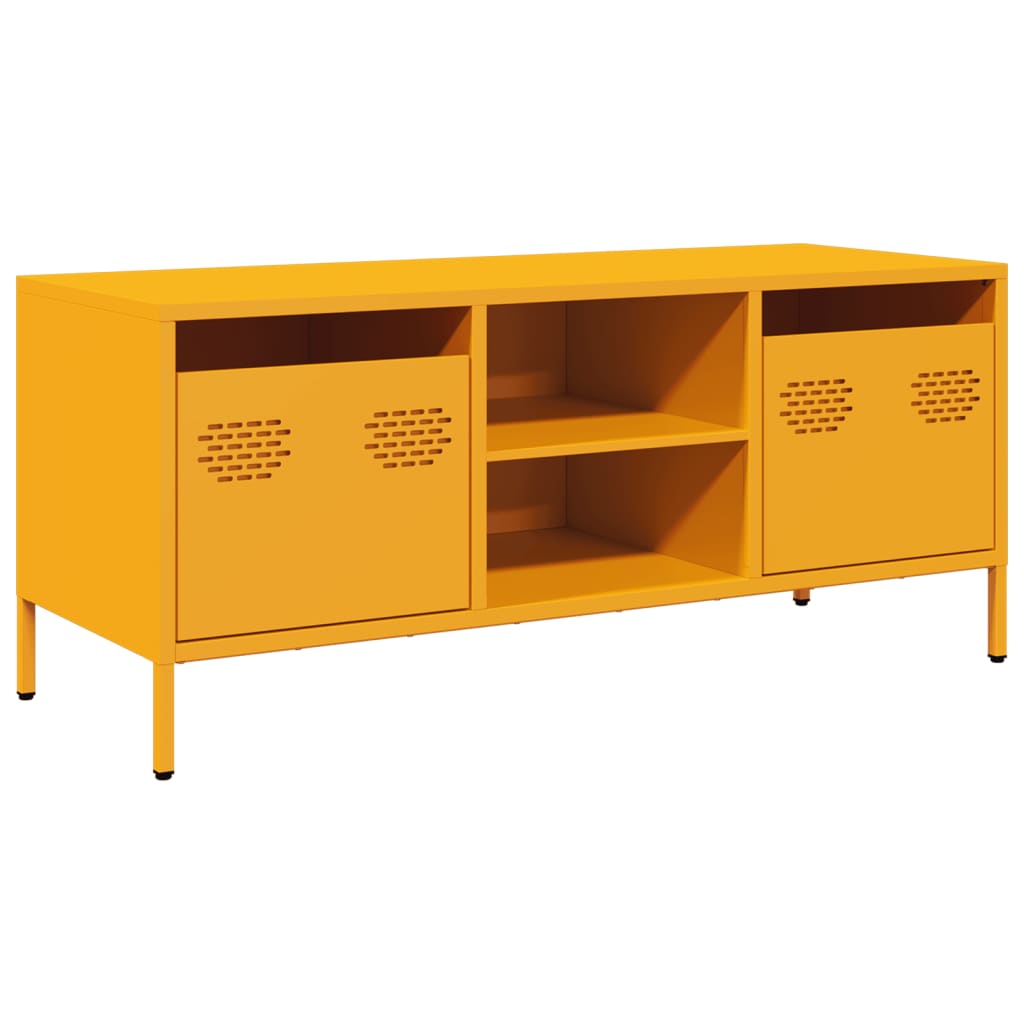 Meuble TV jaune moutarde 101,5x39x43,5 cm acier laminé à froid - XIOS