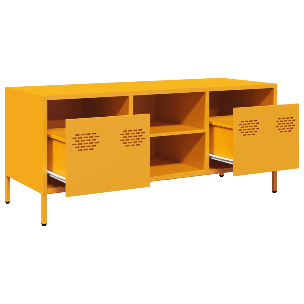 Meuble TV jaune moutarde 101,5x39x43,5 cm acier laminé à froid - XIOS