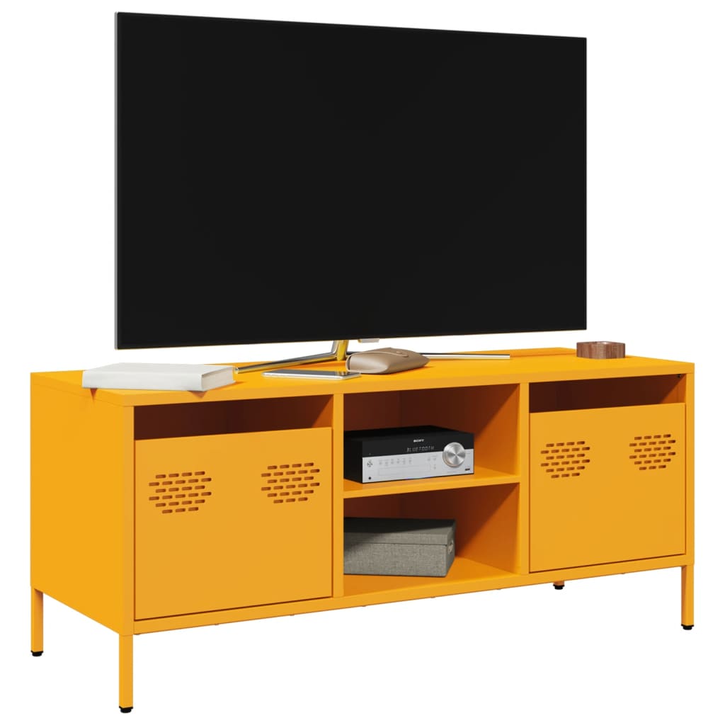 Meuble TV jaune moutarde 101,5x39x43,5 cm acier laminé à froid - XIOS