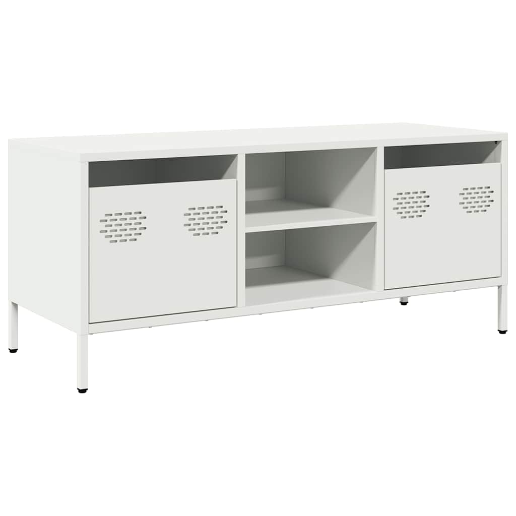Meuble TV blanc 101,5x39x43,5 cm acier laminé à froid - XIOS
