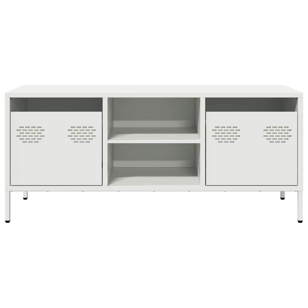 Meuble TV blanc 101,5x39x43,5 cm acier laminé à froid - XIOS