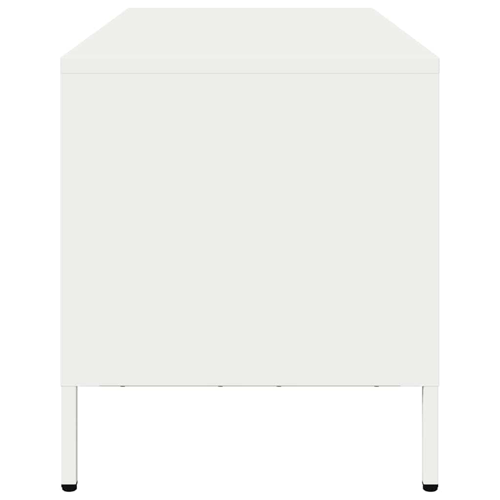 Meuble TV blanc 101,5x39x43,5 cm acier laminé à froid - XIOS