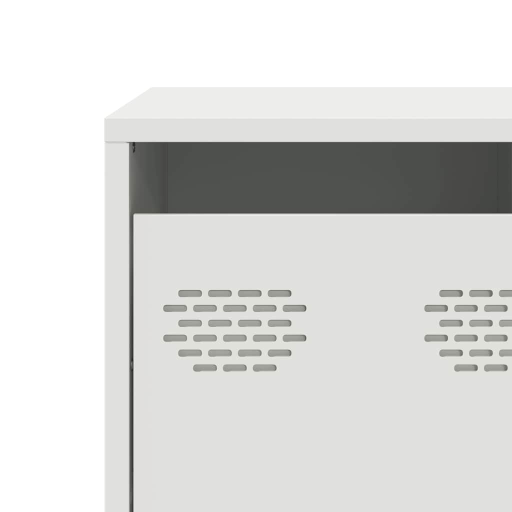 Meuble TV blanc 101,5x39x43,5 cm acier laminé à froid - XIOS