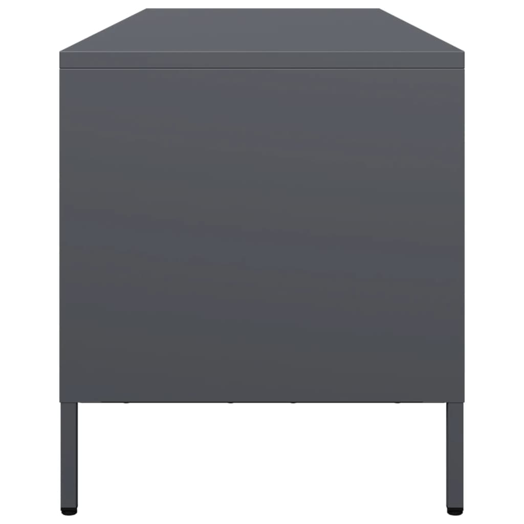 Meuble TV anthracite 135x39x43,5 cm acier laminé à froid - XIOS