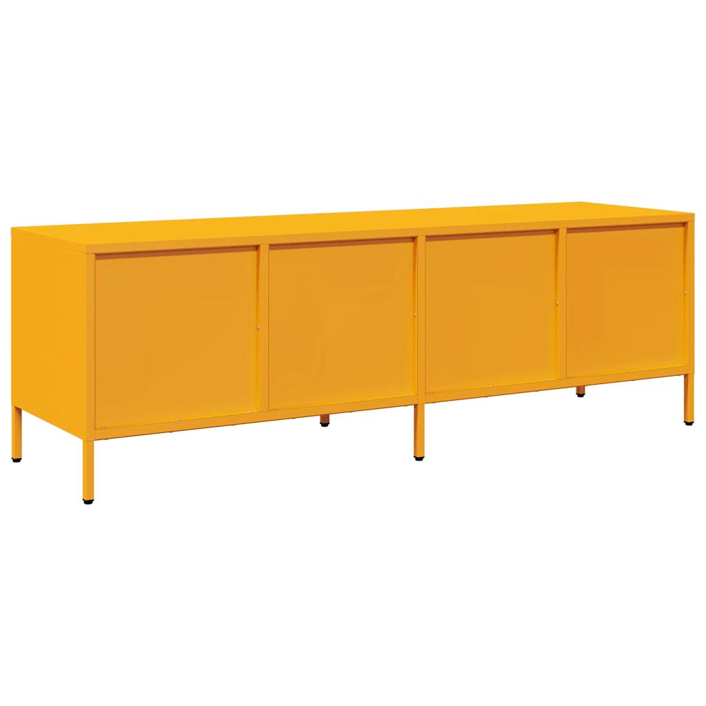 Meuble TV jaune moutarde 135x39x43,5 cm acier laminé à froid - XIOS