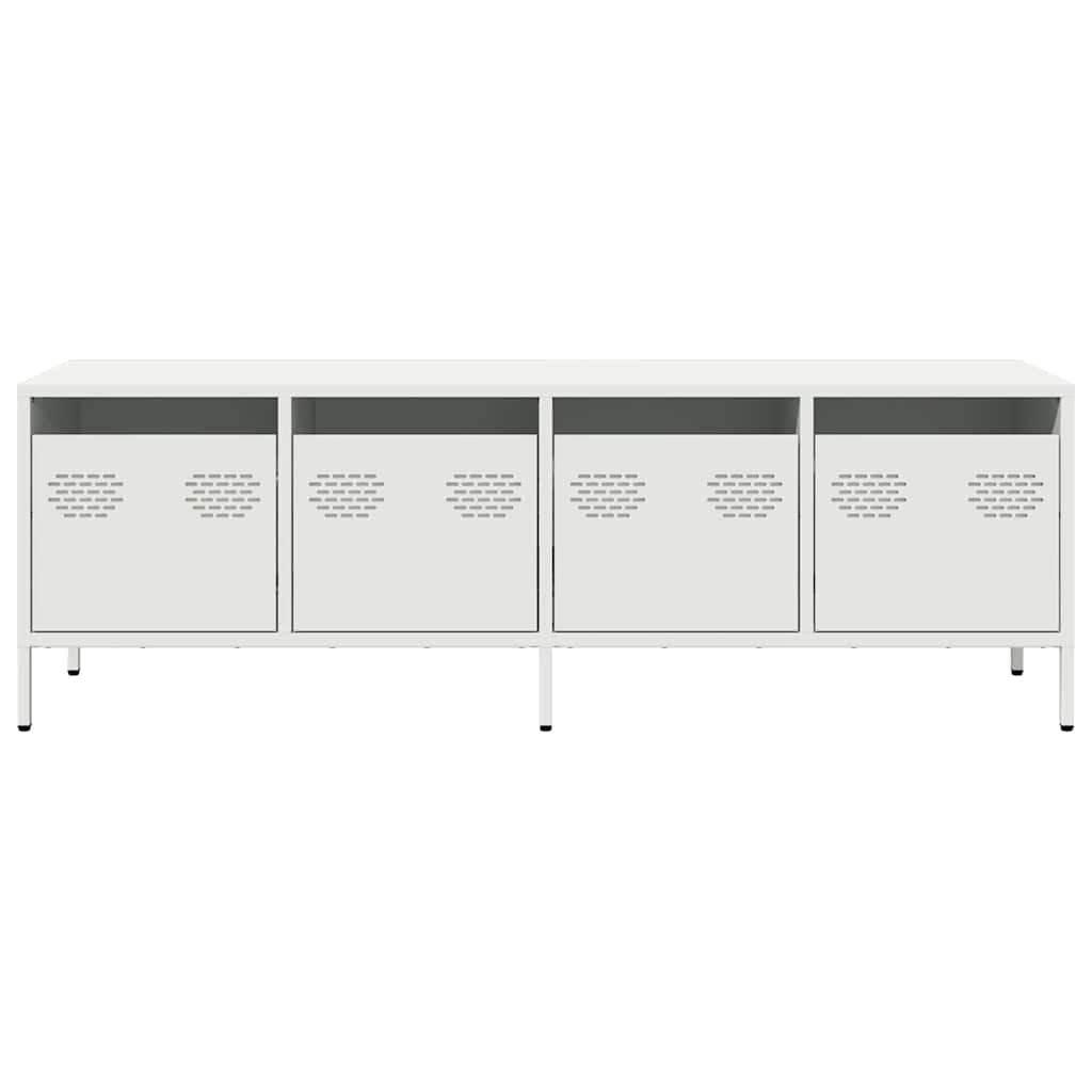 Meuble TV blanc 135x39x43,5 cm acier laminé à froid - XIOS