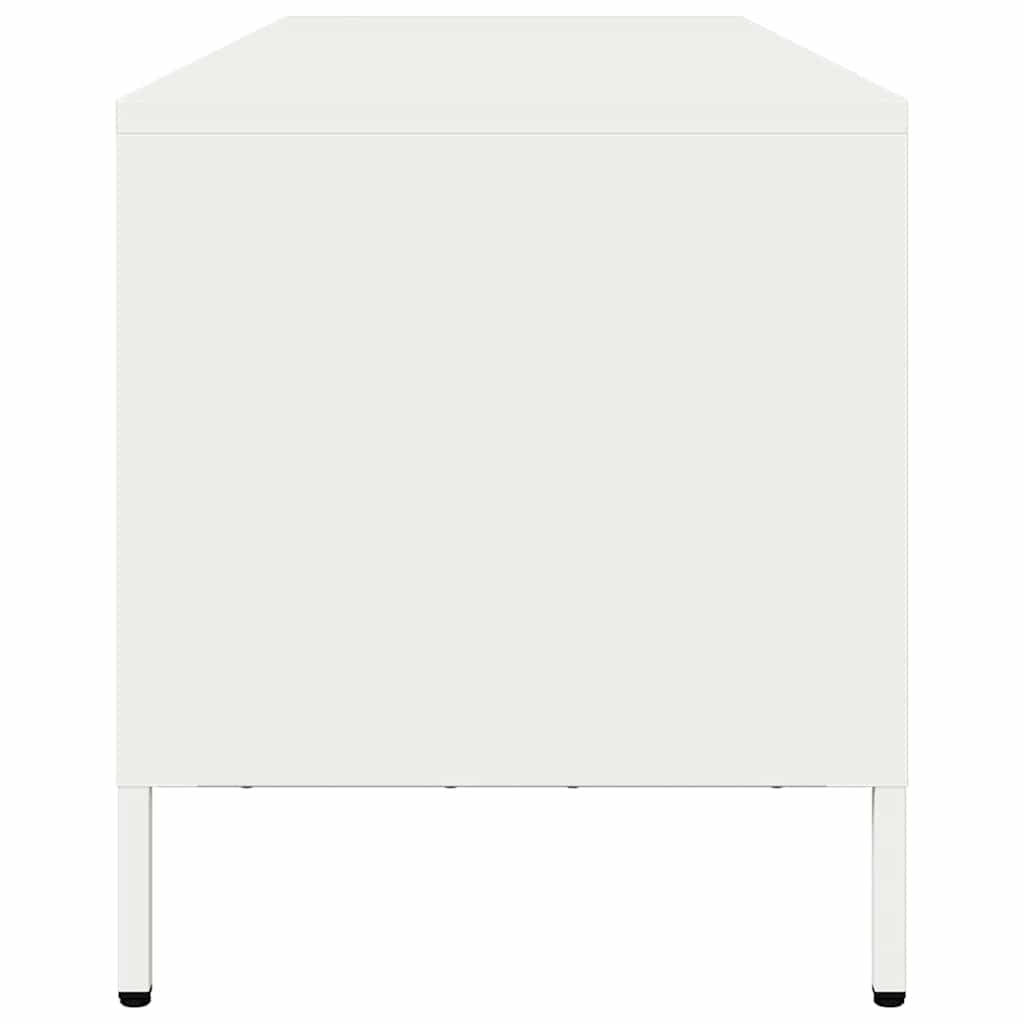 Meuble TV blanc 135x39x43,5 cm acier laminé à froid - XIOS