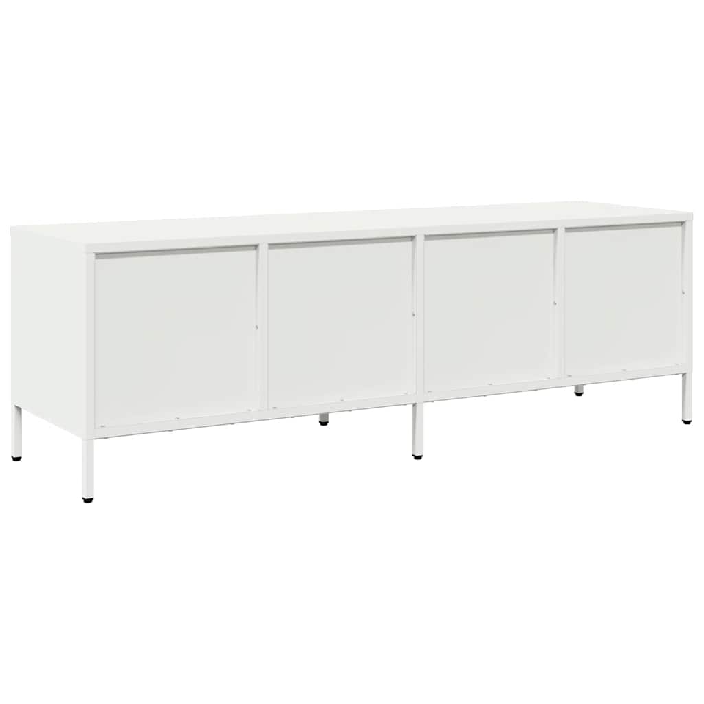 Meuble TV blanc 135x39x43,5 cm acier laminé à froid - XIOS