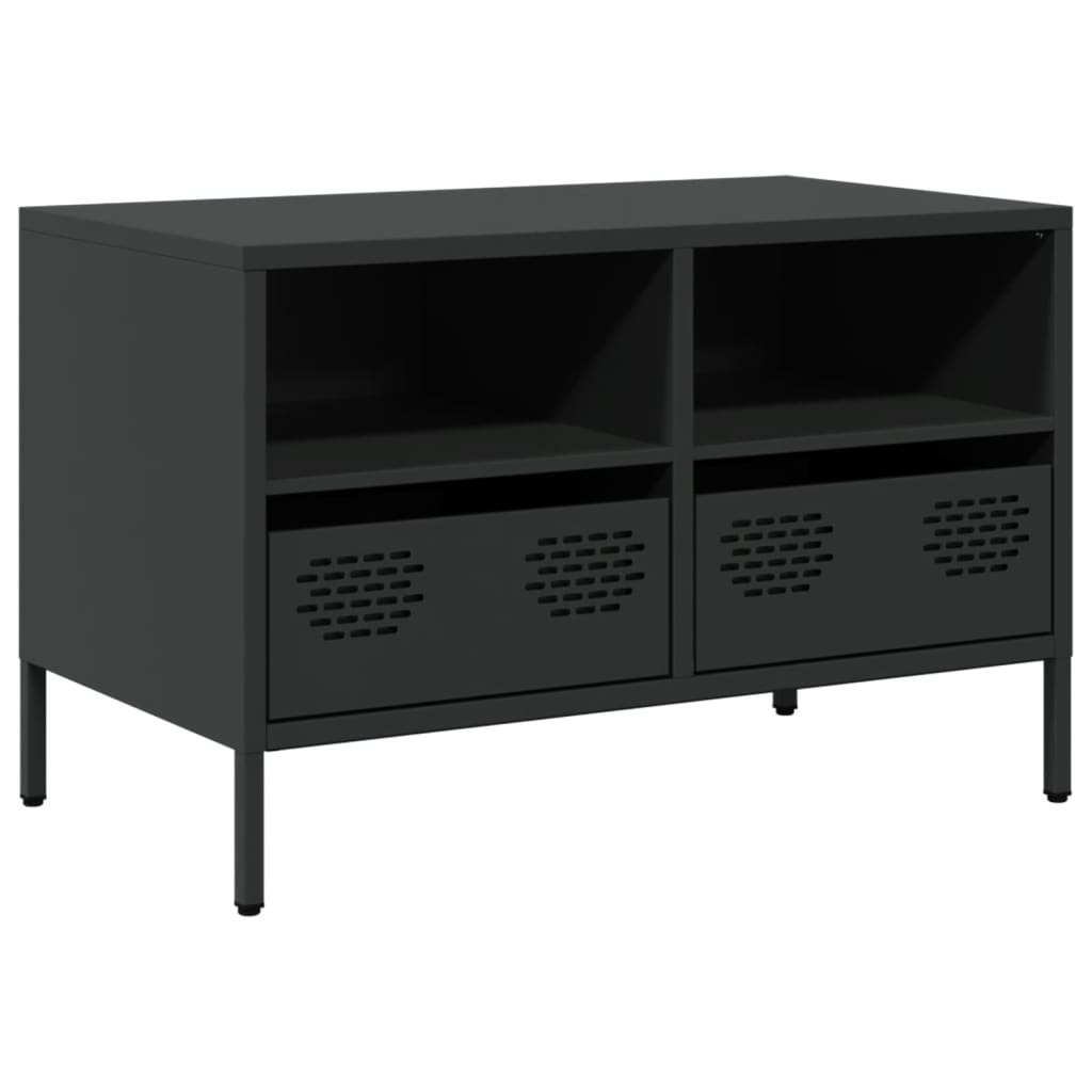 Meuble TV noir 68x39x43,5 cm acier laminé à froid - XIOS