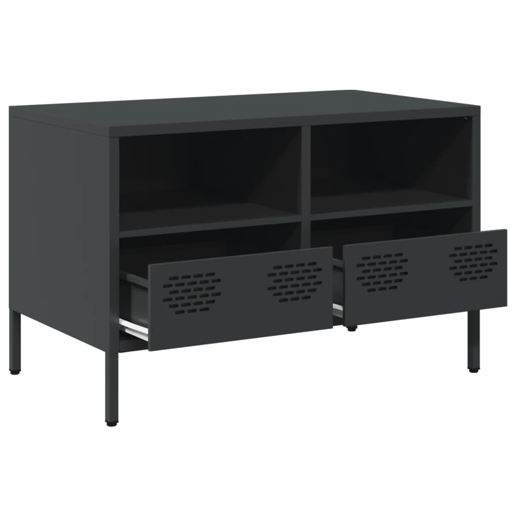 Meuble TV noir 68x39x43,5 cm acier laminé à froid - XIOS