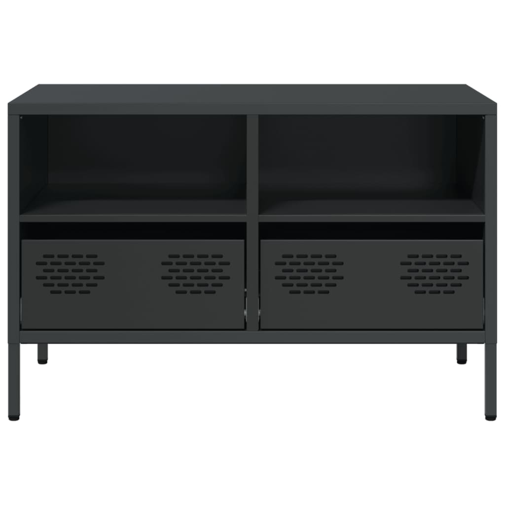 Meuble TV noir 68x39x43,5 cm acier laminé à froid - XIOS