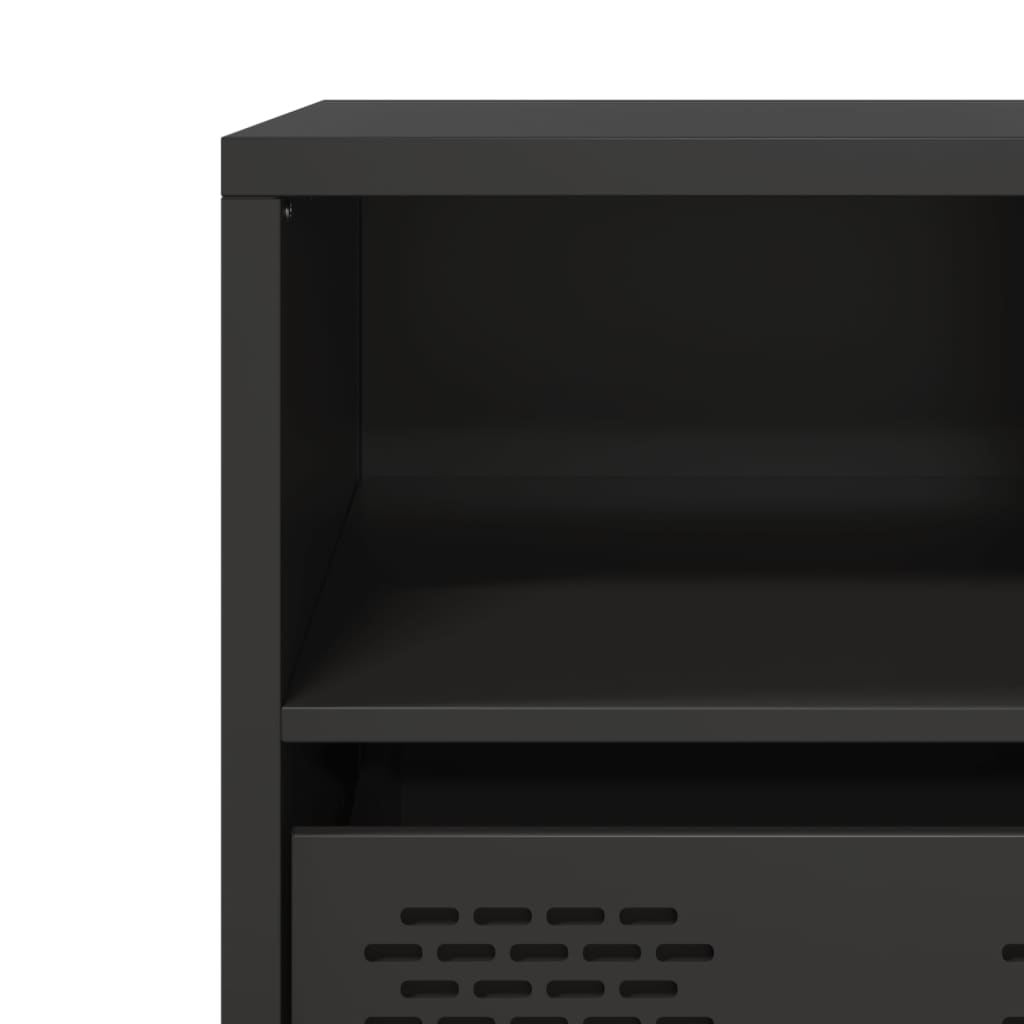 Meuble TV noir 68x39x43,5 cm acier laminé à froid - XIOS