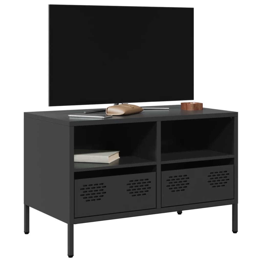 Meuble TV noir 68x39x43,5 cm acier laminé à froid - XIOS